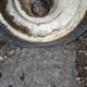 Very flat, but the immense bead on these tires kept it together for the ~65 feet shed-to-within-reach-of-air-hose